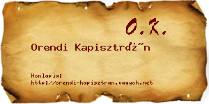 Orendi Kapisztrán névjegykártya